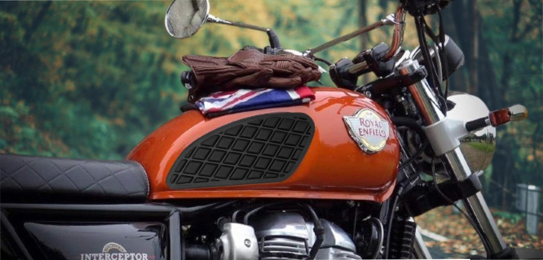 SELVIKE Tank Pad Thai Pad Rubber Knee Grip Protector Sticker for (RE  Interceptor 650Black)